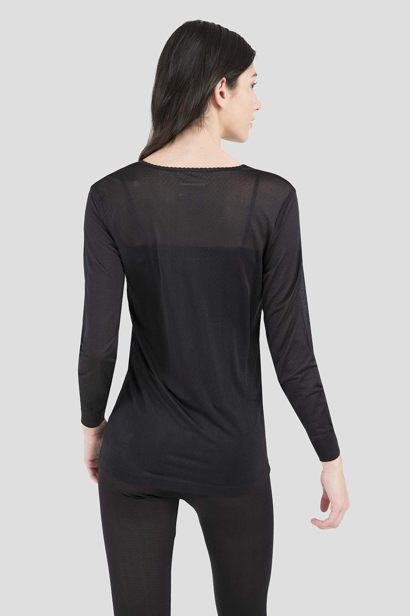 Terramar Women's Thermasilk Pointelle Scoop (Black, X-Small) - Image 3